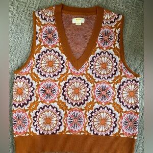 NWOT Anthropologie Maeve Floral Sweater Vest, large